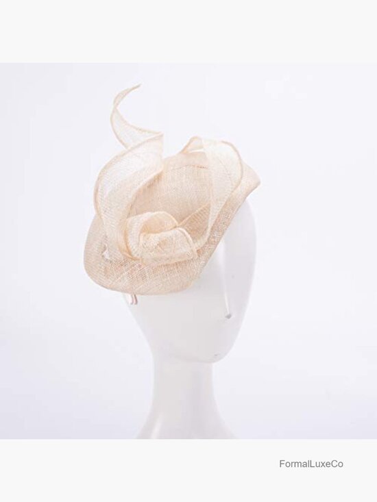 Sinamay Teardrop Fascinator Hat Bridal Cocktail Horse Racing Headband main image 5